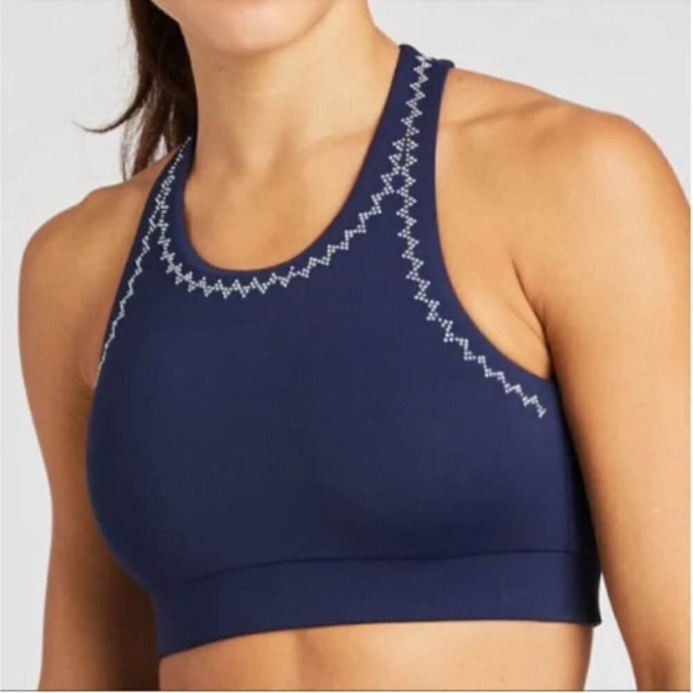 Beach Riot Sport Chevron Stud Detail‎ Navy Blue Sports Bra size Small
